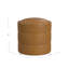 Repose-pieds rond Brythney - Similicuir caramel-1879049731