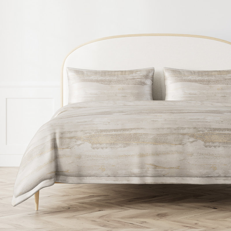 Horizon Duvet Cover, Queen Duvet Cover, Gold/Silver