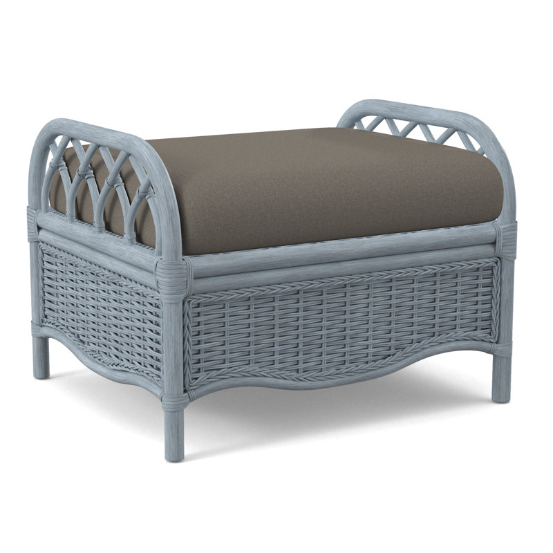 Everglade Ottoman, Gray Sugar Performance; 0863-84, Sea Glass