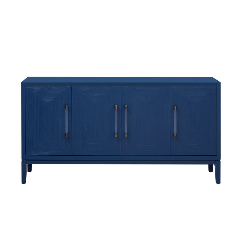 Buffet polyvalent avec portes brossées et placage de sapin