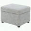 Repose-pieds avec rangement et plateau relevable hydraulique et tissu gris