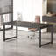 Bureau d'ordinateur 70 po, grand bureau à domicile, poste de travail large, plateau de table plus épais de 1 po pour l'écriture, noir