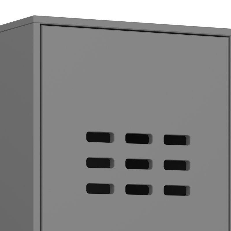 Schwarz 1 Door Manufactured Wood Wardrobe, Grey