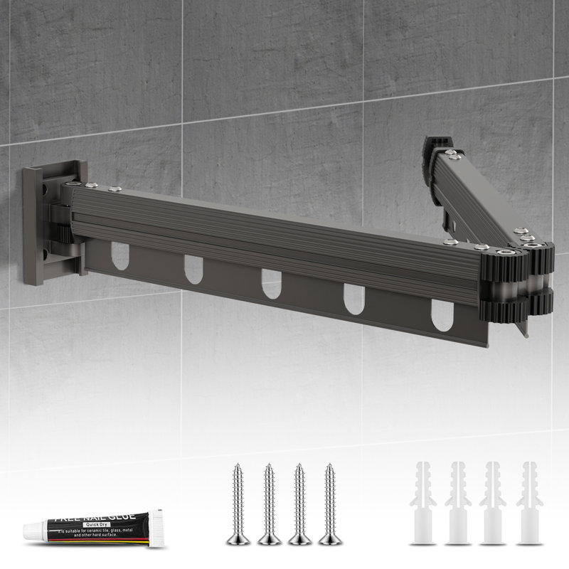 Aluminum Foldable Wall-Mounted Clothes Drying Rack