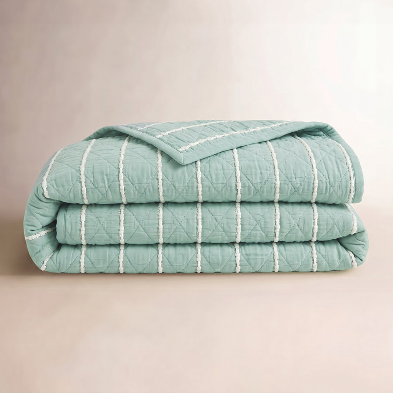 Pacifica Coverlet, Queen Coverlet, Aqua