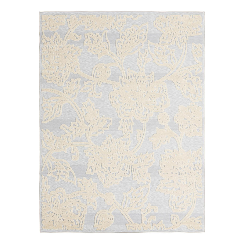 Floral Indoor / Outdoor Rug, Rectangle 7' x 10'