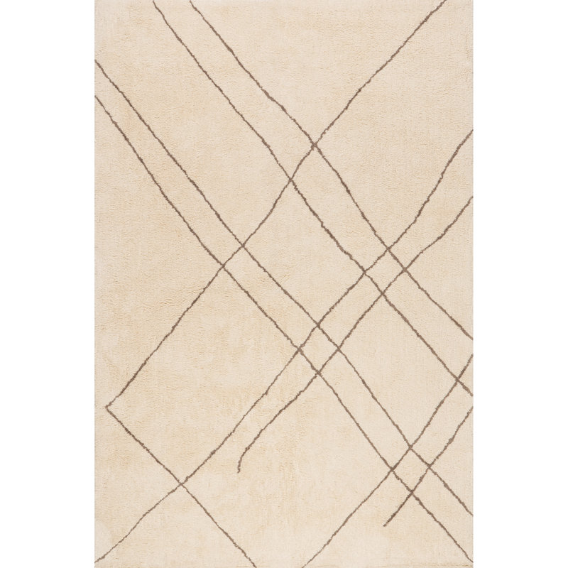 Egeria Modern Abstract Cotton Area Rug, Rectangle 5' x 7'8"