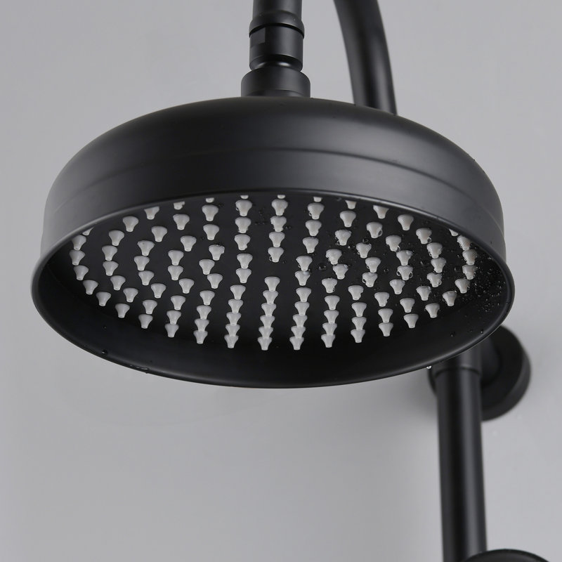 Shower Head With Handheld Shower System With 8" Rainfall Shower Head, Dual Shower Combo, Matte Black