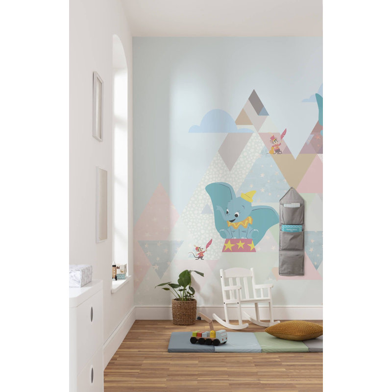 Disney Dumbo flying elephant non-woven 9.18cm x 9.84cm Low-Gloss Wallpaper Roll