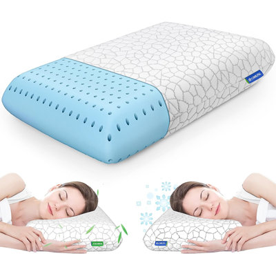 Memory Foam Bed Pillow with Washable Cover for All Sleepers