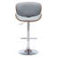 Tabouret de bar pivotant moderne avec hauteur réglable, structure en bois cintré noyer et coussin en similicuir blanc-130173375-130173373