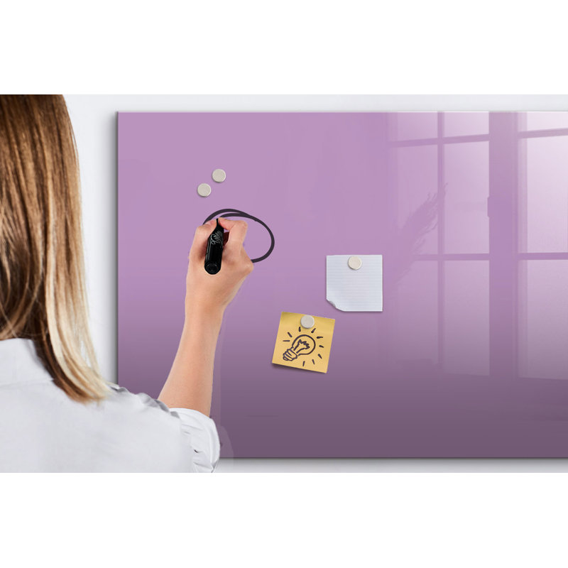 Magnetic Glass Dry Erase Board, Lilac