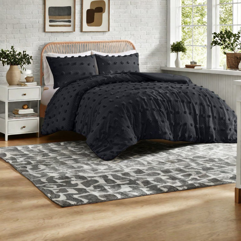 Hypoallergenic Clip Jacquard Bedding Set, Polyester Comforter For Home