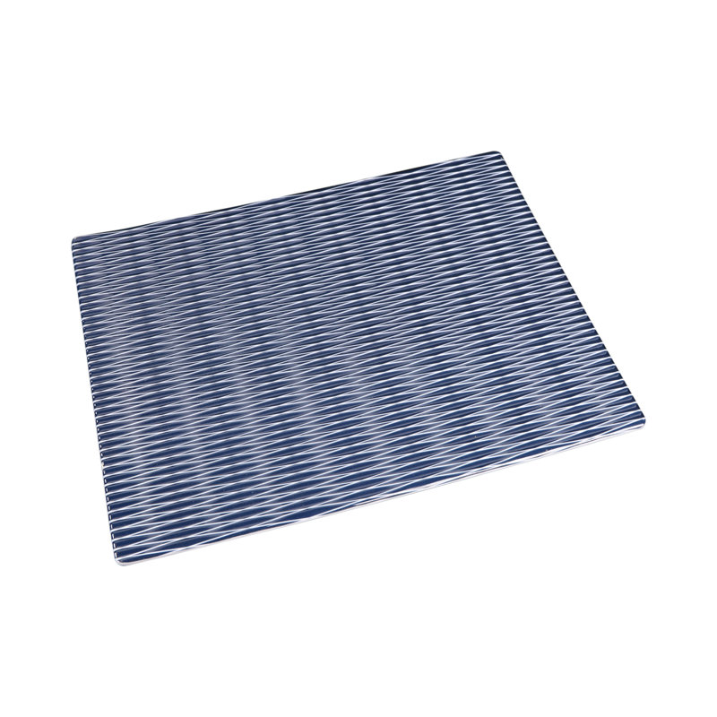 Elite Global Solutions Melamine Tray, 0.75" H x 12.75" W x 9.88" D, White/Lapis Decal
