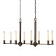Lustre linéaire à 8 lumières de style bougie