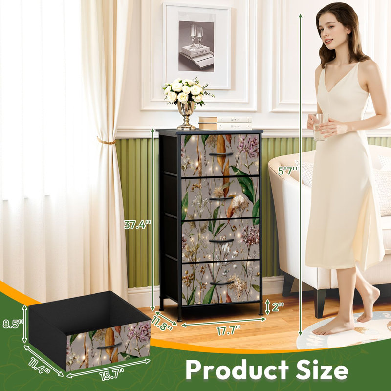 Commode de rangement verticale 4 tiroirs