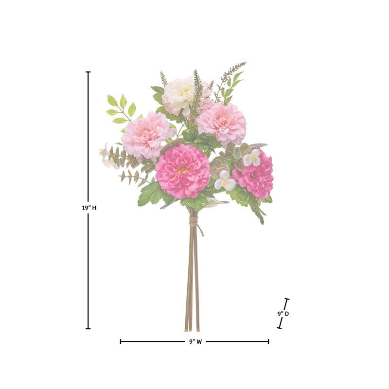 Joli bouquet de pivoines roses 19 po