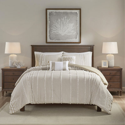 Ensemble de housse de couette en fil de coton 3 pièces pour grand lit