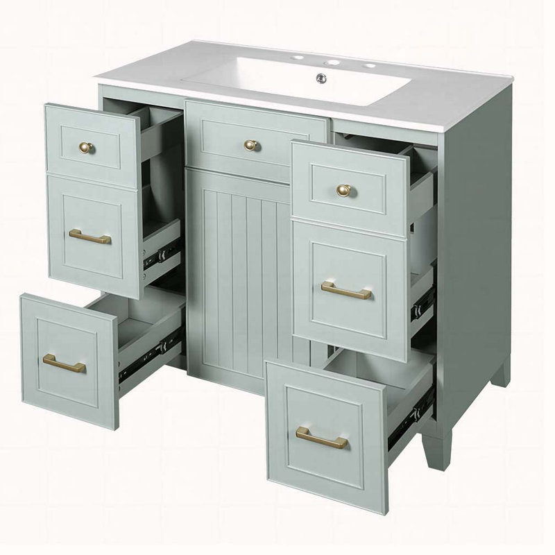 36"Bathroom Vanity with Ceramic Sink