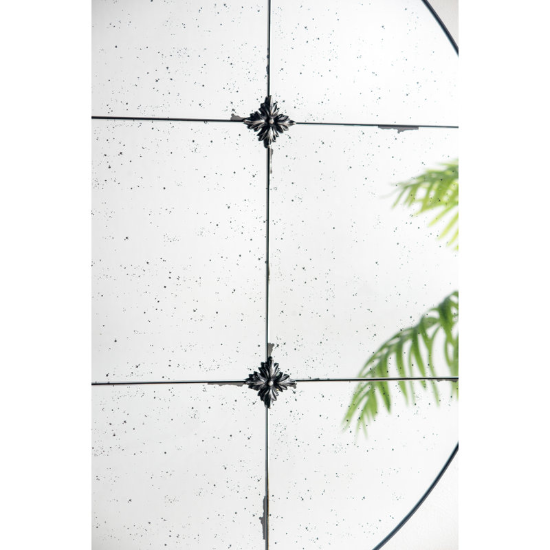 Miroir mural rond de 36 po en verre antique - un ajout charmant à la salle de bain, au vestibule, à la console de style traditionnel, parfait pour le vestibule et le foyer