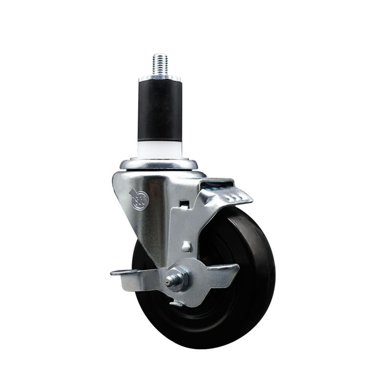 Roulettes pivotantes extensibles en caoutchouc souple de 1-1 / 2 po avec frein SCC