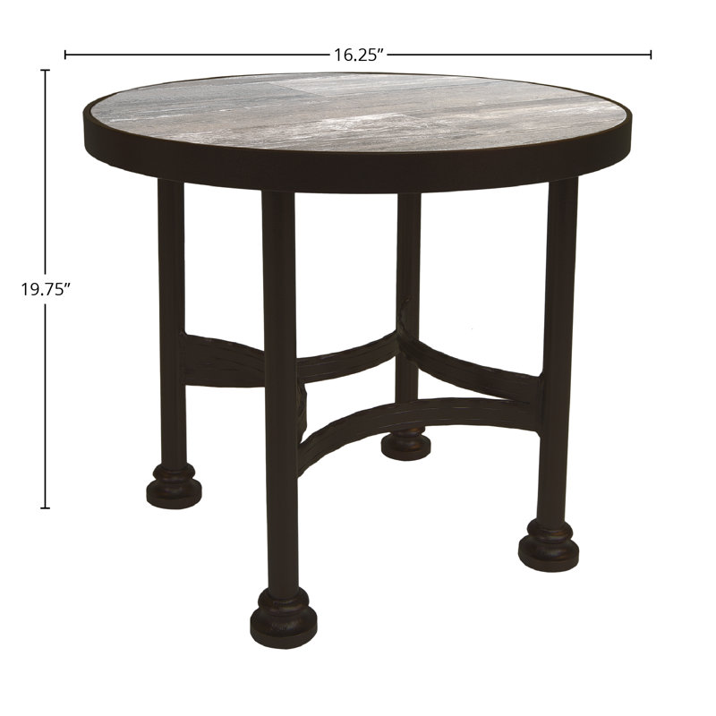 Classico Outdoor Round Side Table, Copper Creek, Pallazo White