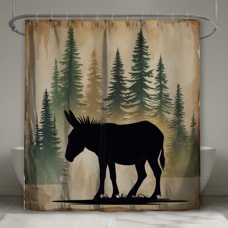 Rideaux de douche Donkey Silhouette, 70in W x 72in H