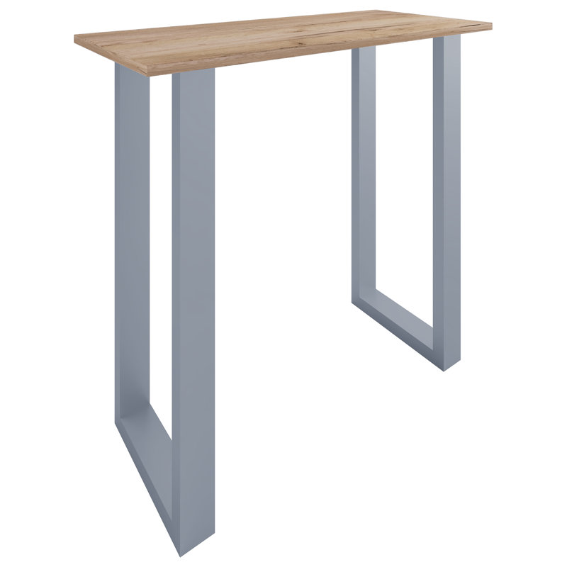Xona Bar Table, Wood, Matt brushed nickel, 102cm H x 110cm W x 50cm D