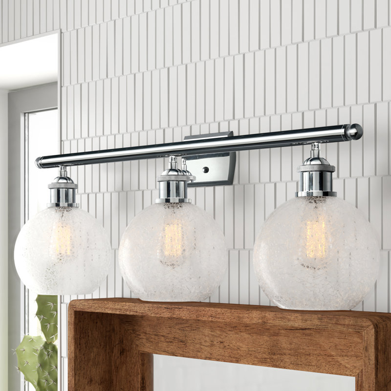 Éclairage pour meuble-lavabo à intensité variable Baptista, Chrome poli