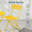  3-Piece Small Bistro Set, Folding Patio Furniture Set Of 2 Chairs And Table - Yellow-377574051