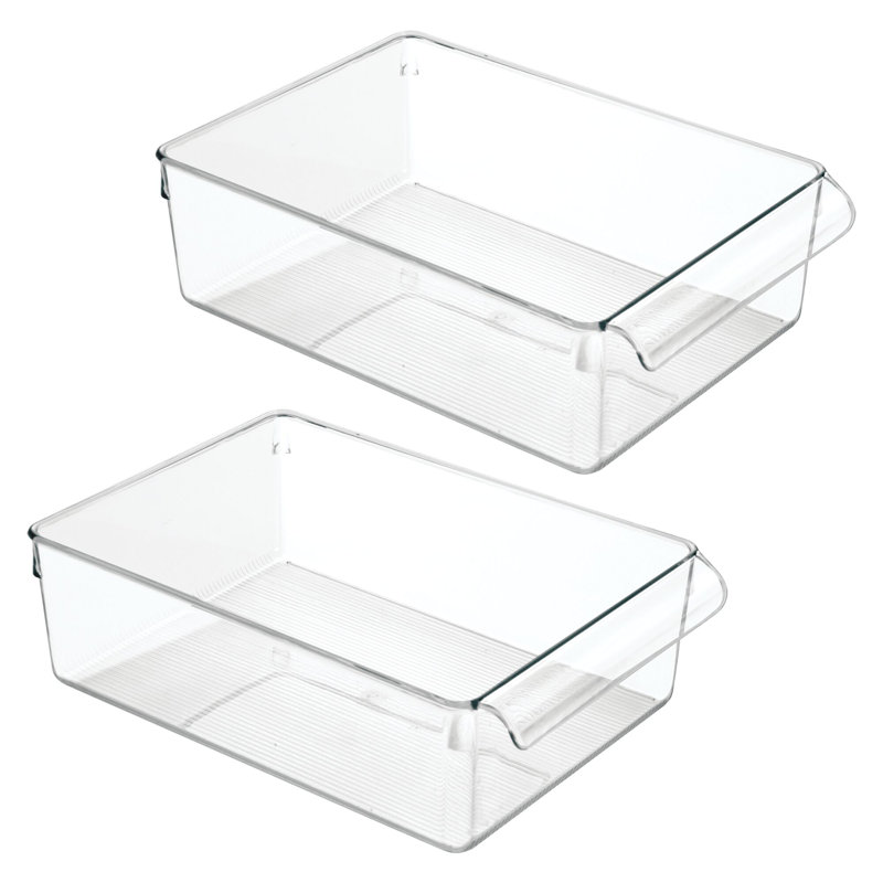 iDesign Fridge Storage Bin with Handle - Fridge Tray for Snacks, Meats, and Cheeses