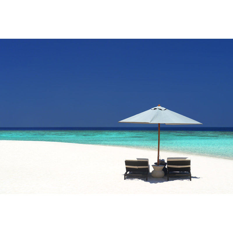 Beach Chairs - Wrapped Canvas Print, 30cm H x 46cm W x 3.8cm D