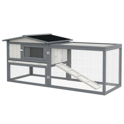 Cage à lapin résistante aux intempéries avec rampe Heller, bois