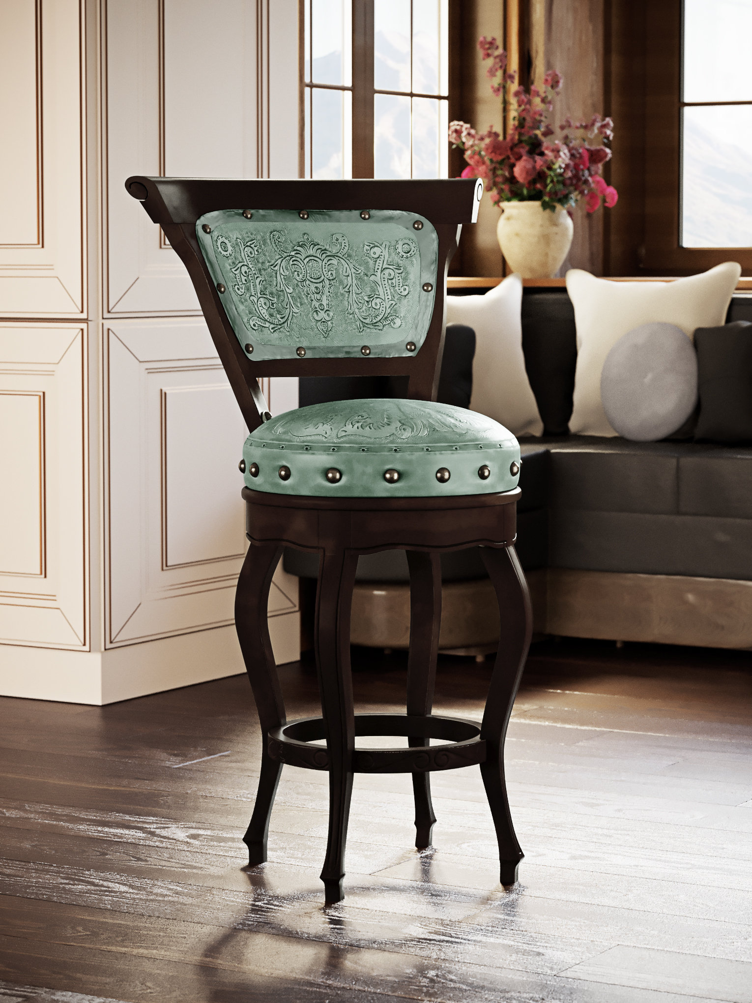 Astoria Grand Josephine Swivel Solid Wood 30" Bar Stool Wayfair Canada