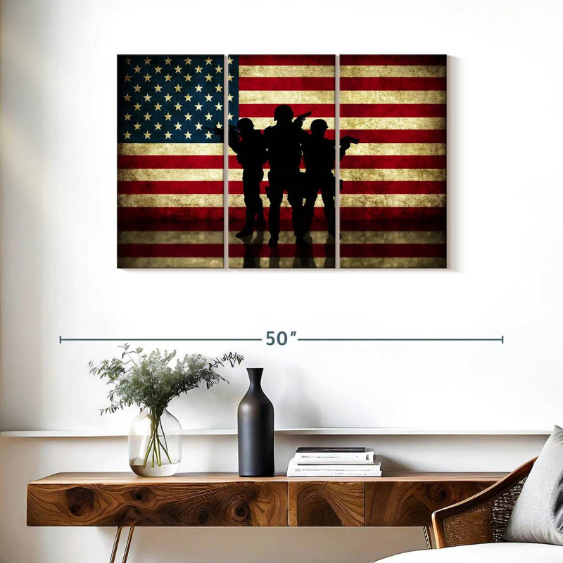 Drapeau des États-Unis, impression sur toile multicolore, H 38 po x l 24 po x P 1,25 po