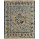 Fillmore Transitional Medallion, Blue/Gray, 2'-6" X 8' Runner