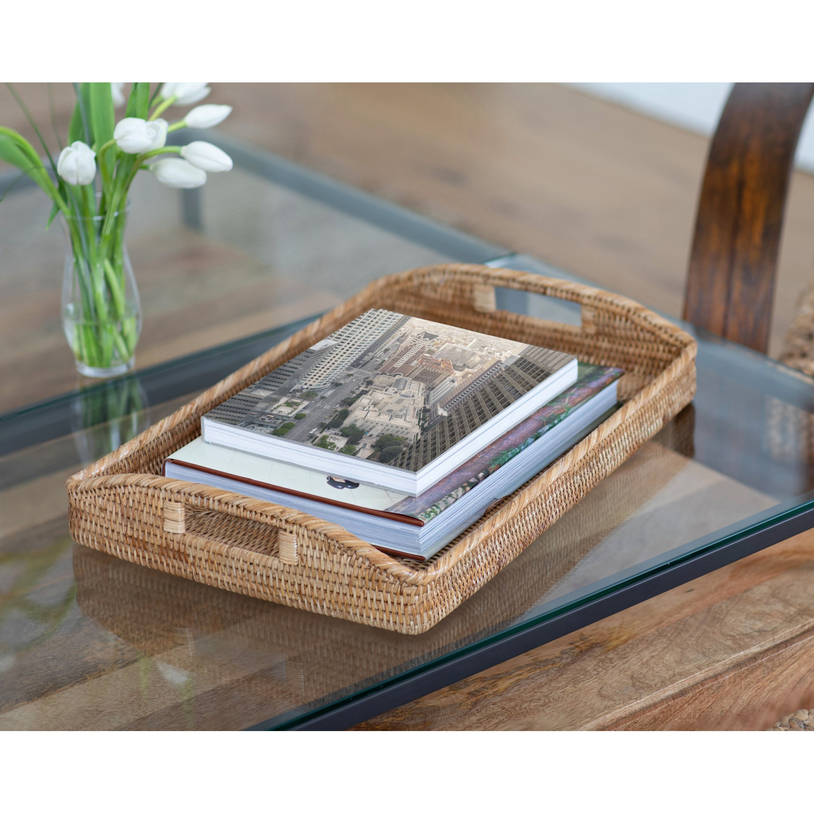 Ilonka Decorative Tray, Honey Brown, 1" H x 17" W x 12" D, No Bundle