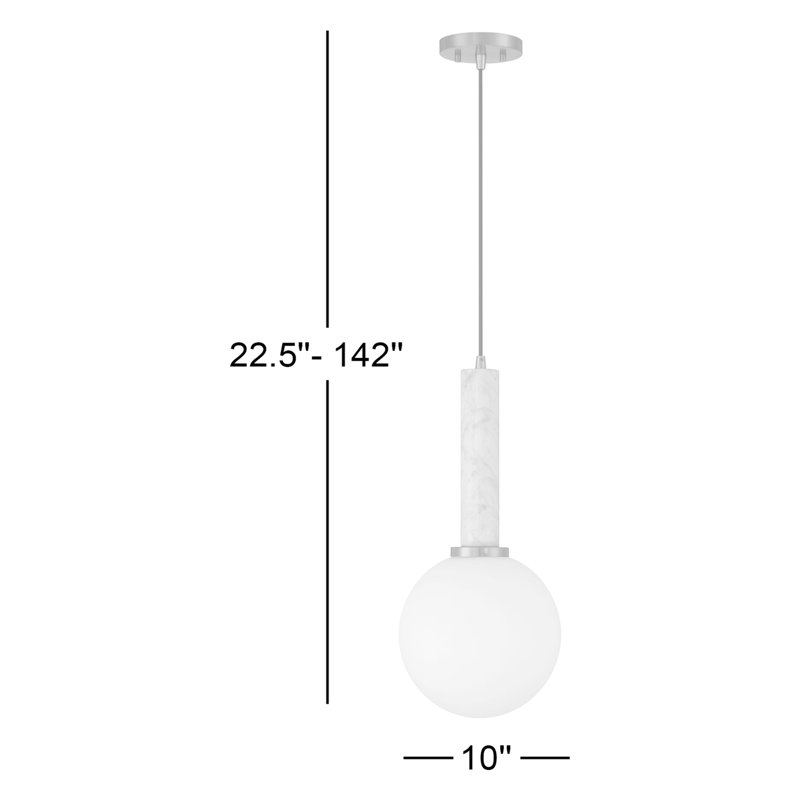 Hubbs à 1 lumière Callaway en marbre blanc avec laiton chaud