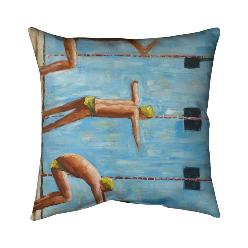 Swimmers - 20"x20" Throw pillow cover - Poly twill - Print on demand, 20" x 20"