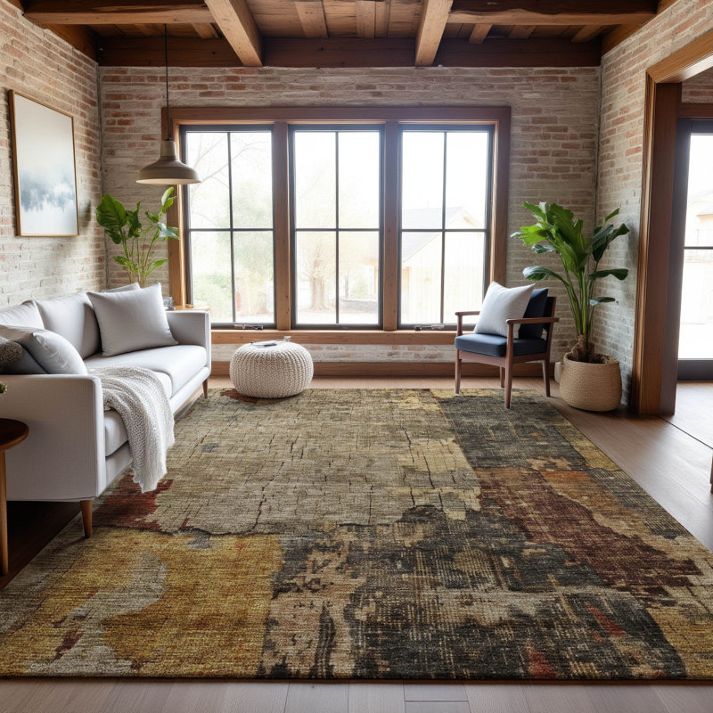 Premium Machine Washable Jessie AMF1201 Abstract Rug, Rectangle 9 pi x 12 pi