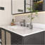 Dessus de meuble-lavabo en marbre de 43 pouces, comptoir blanc avec 3 trous de robinet pré-percés, comptoir de salle de bain avec lavabo central rectangulaire encastré et dosseret de 4 po de hauteur, Bianco Carrara Venato-50356770