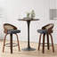 Ensemble de 2 tabourets pivotants, structure en bois moderne avec dossier en rotin, cuir PU pour comptoir de cuisine, tabourets de bar rembourrés avec repose-pieds Mid-Century-543608237