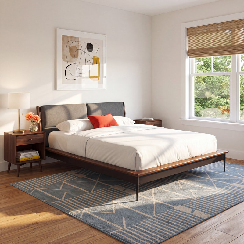Raines Upholstered Bed, California King, Gray