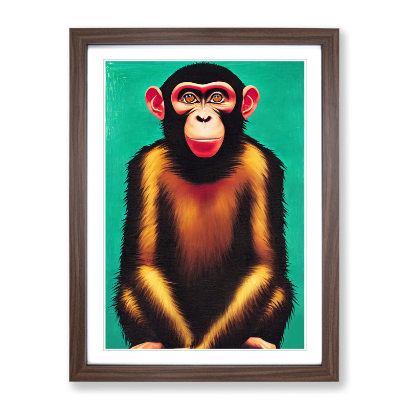 The Wonderful Monkey - Framed Print, Walnut, 34cm H x 25cm W x 2cm D