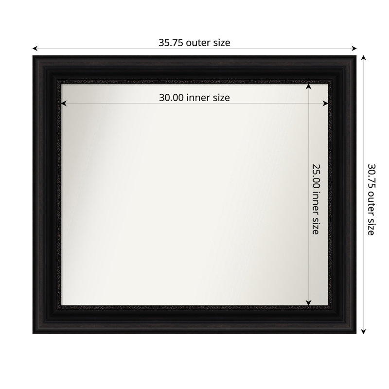 Miroir mural Senaiya, Rectangle, 30,75 po x 35,75 po