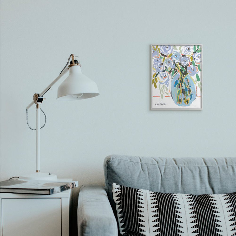 «Blue Pastel Floral Bouquet» par Kait Roberts - impression d'art graphique, H 14 po x l 11 po x P 1,5 po