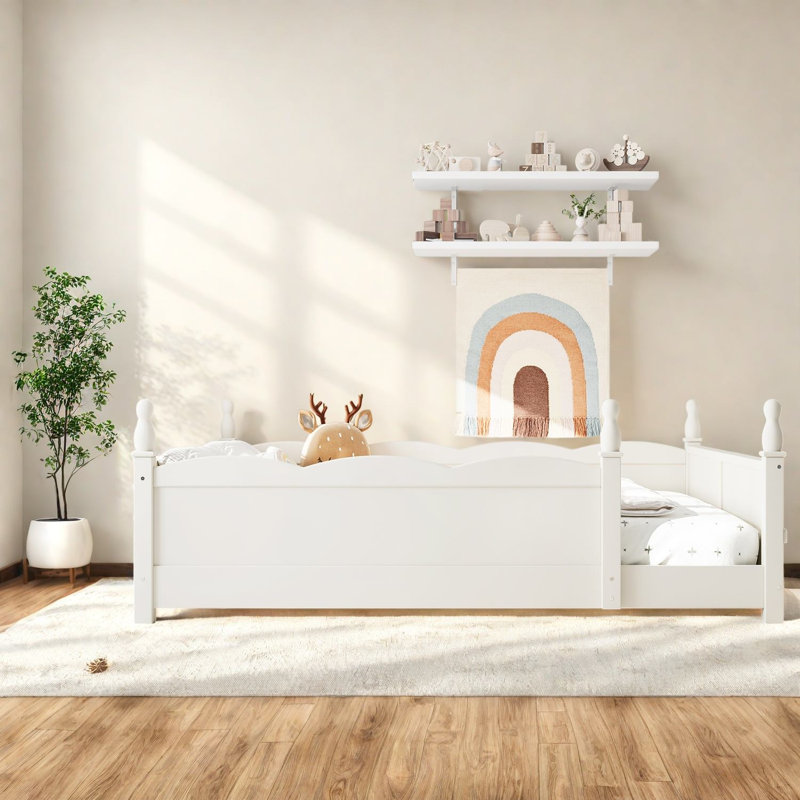 Lits sûrs avec rangement, panneau de fibres à densité moyenne en bois de pin style Montessori pour chambre d'enfant