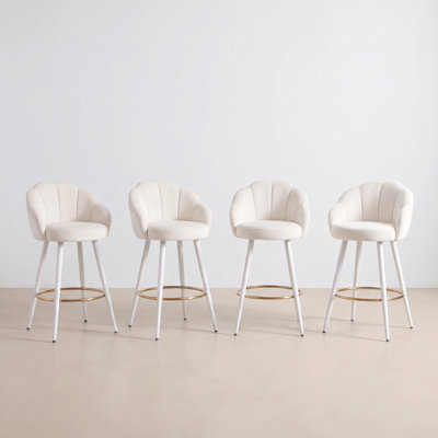 Upholstered Bar Stool with Iron Frame