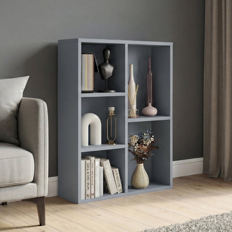 Cube Storage Unit With Open Shelving Modern Multi-Purpose Storage Organiser for Living Room Bedroom & Office, Grey