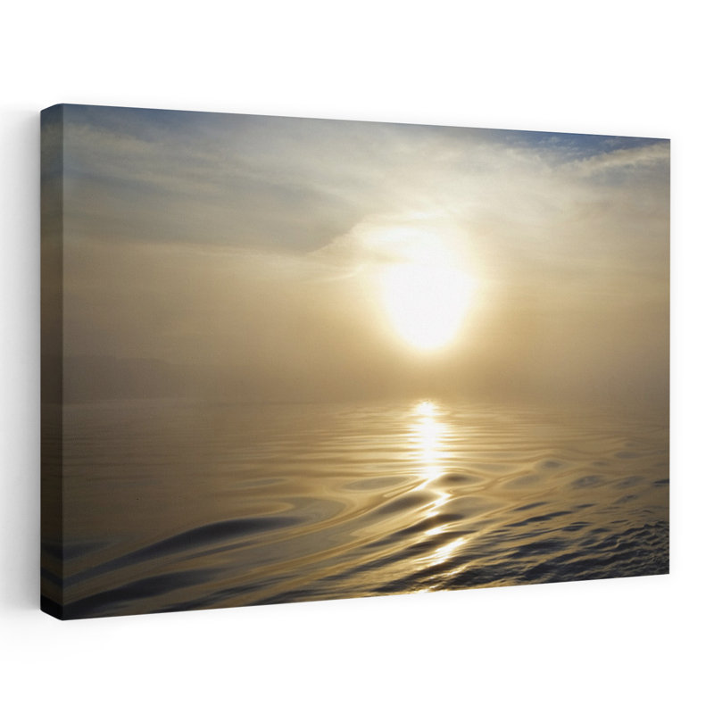 Smooth Sea At Misty Dawn Waterford Harbour Co Waterford Ireland by George Munday - Wrapped Canvas Print